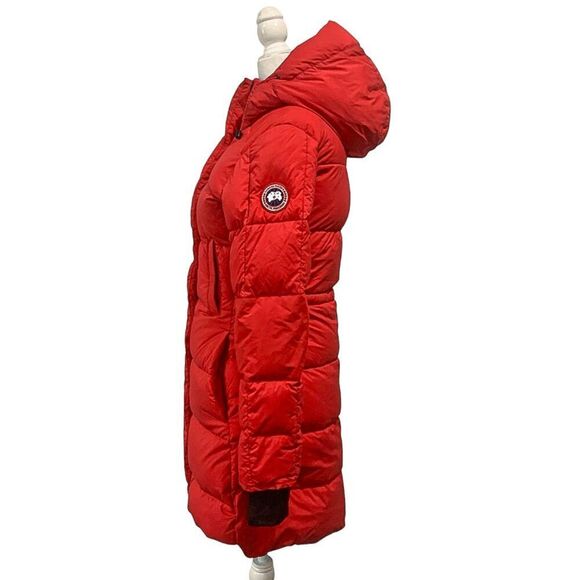Canada Goose Allston Red Packable Hooded Puffer Jacket XS Mid Length Coat - Picture 11 of 13